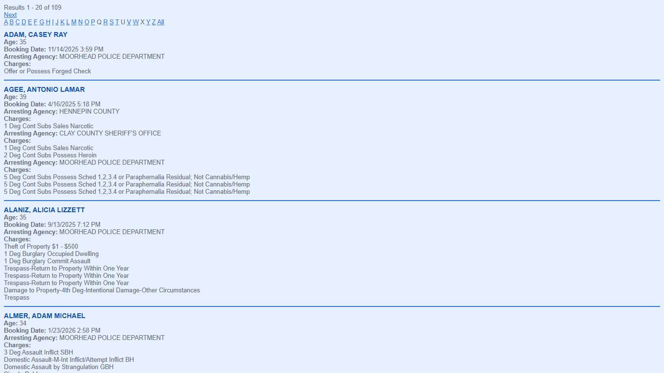 Clay County Inmate Roster
