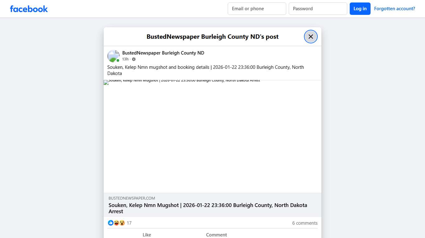 Souken, Kelep Nmn... - BustedNewspaper Burleigh County ND Facebook